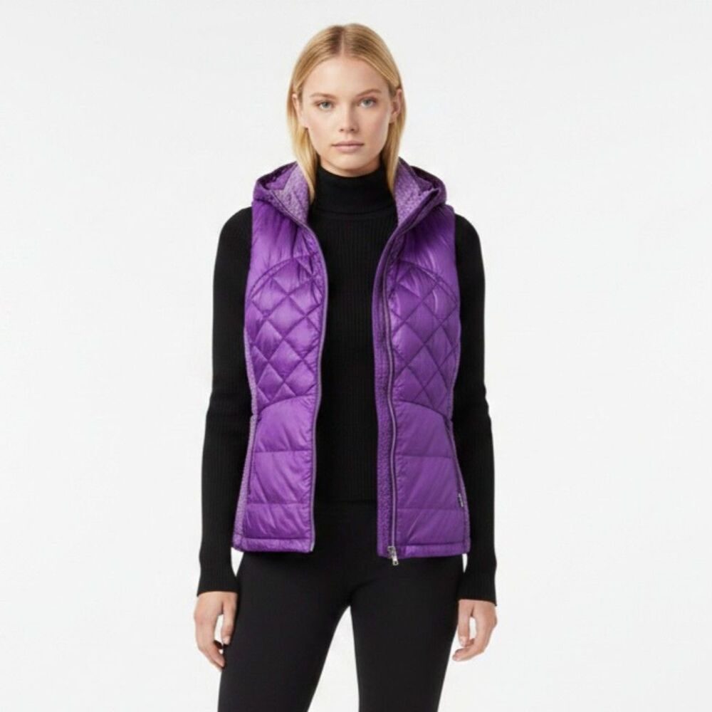 Lululemon Purple Sleeveless Zip Front Quilted Goose Down Puffer Vest 4